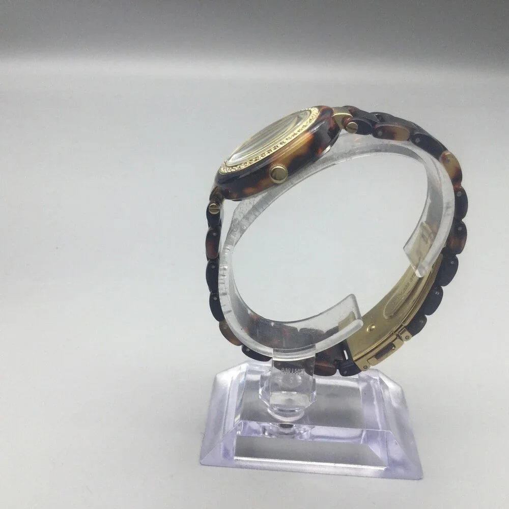 Relic Womens Watch 32mm MOP Faux Tortoise Crystal Bezel ZR34137 New Battery 7